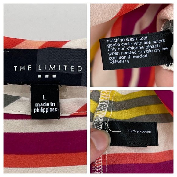 SOLD The Limited Striped Semi Sheer Cap Sleeve Blouse - Picture 7 of 7